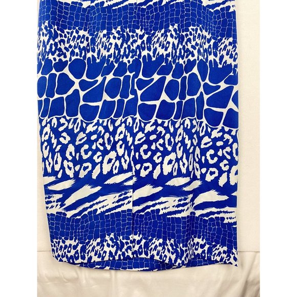 Maya Brooke Blue Dress Animal Pattern Blue Tank Sz. 16W - Picture 6 of 11